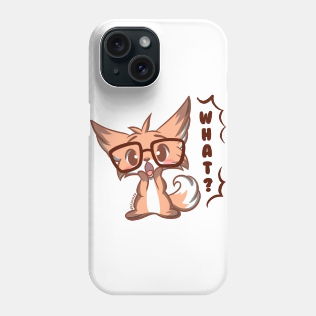 Cute Kawaii Nerd Fox what waa wtf Phone Case by Kyumotea