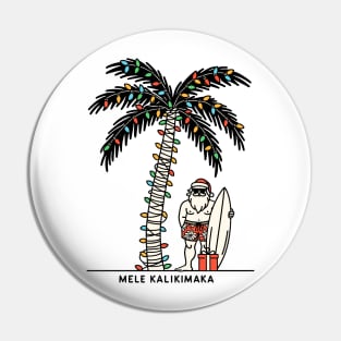 Mele Kalikimaka Hawaiian Christmas In July Hawaii Santa Pin