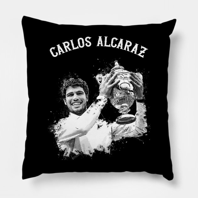 Carlos Alcaraz Winning Trophy Pillow by Yopi