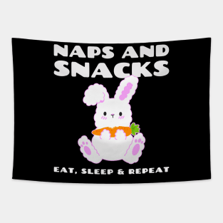 Naps and Snacks Rabbit Tapestry