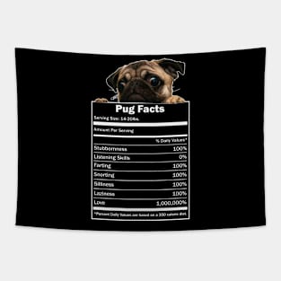 Pug Facts Tapestry