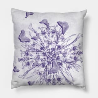 Purple bouquet and butterflies Pillow