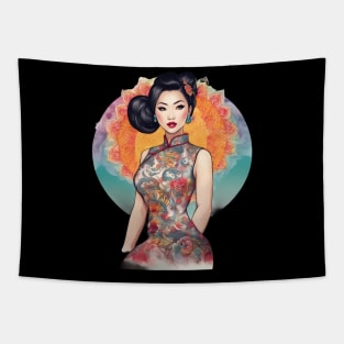 Chinese Dragon Lady Tapestry