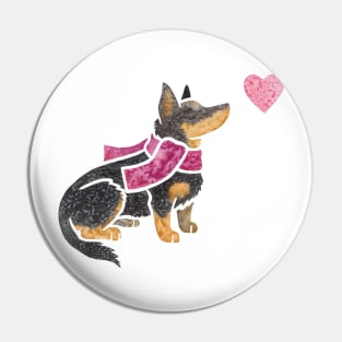 Watercolour Lancashire Heeler dog Pin