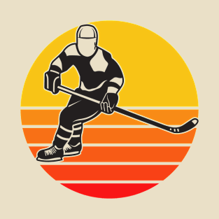 Vintage Ice Hockey Player Silhouette T-Shirt