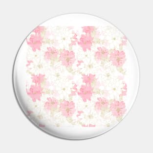 Pink and Gold Floral Paint Design Pin