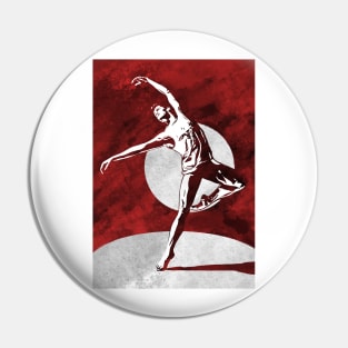 Male Dancer Linoprint Pin