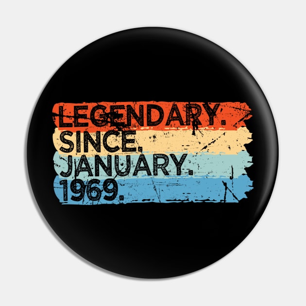 'Born in January 1969' Funny 50th Birthday Vintage Gift Pin by ourwackyhome