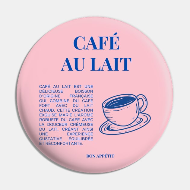 Café au Lait Graphic and Text Pin by yourstruly