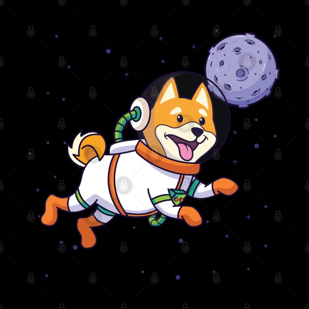 Shiba inu floating in space by Vizzzual