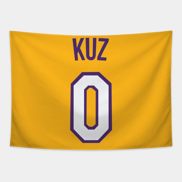 Kyle Kuzma 'KUZ' Nickname Jersey - Los Angeles Lakers Tapestry by xavierjfong