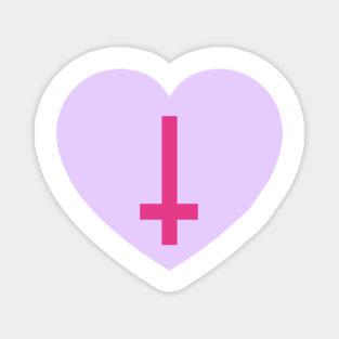 Pink and Lavender Cross Heart Magnet