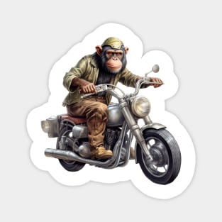 Monkey Biker Retro Motorcycle Magnet