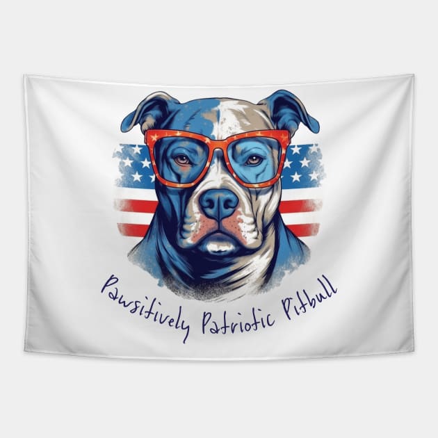 Pawsitively Patriotic Pitbull Tapestry by Mister Graffiti