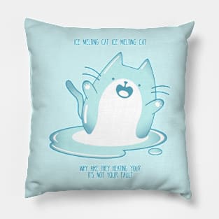 Kawaii Ice melting cat Pillow