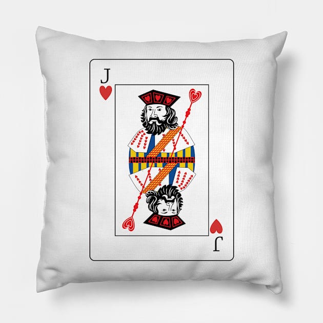 Jack Of Hearts Playing Card Pillow by SWON Design