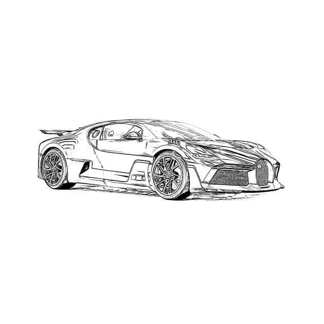 Divo Supercar Racing Wireframe by Auto-Prints