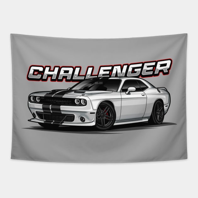 American Muscle Challenger (White Knuckle) Tapestry by Jiooji Project