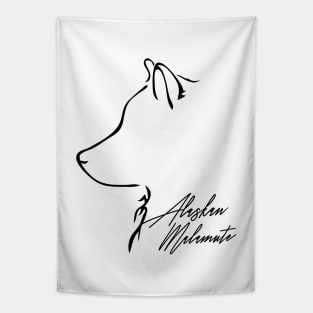 Proud Alaskan Malamute profile dog lover Tapestry