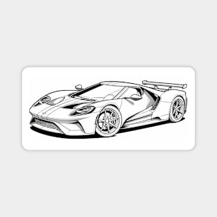 Black And White Sports Car Magnet