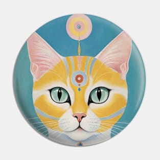 Hilma af Klint's Abstract Feline Wonderland: Whimsical Reverie Pin