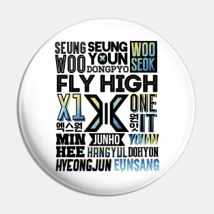 X1 Font Collage Pin