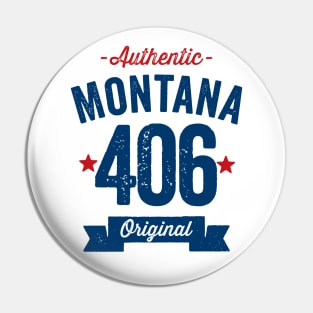 Authentic Montana 406 Area Code Pin