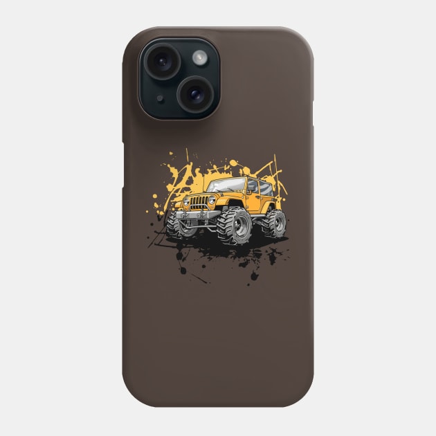 Off-Road 4x4 Vehicles in Graffiti Cartoon Style Phone Case by irfankokabi