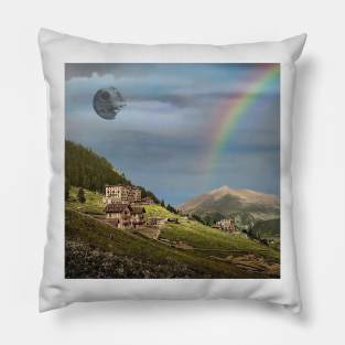 Galactic Skyline - Surreal/Collage Art Pillow