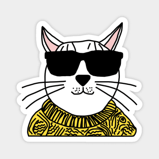 Kitty Cat wears Sunglasses Magnet