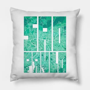 Sao Paulo, Brazil City Map Typography - Watercolor Pillow