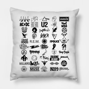 Top 50 Rock Bands Pillow