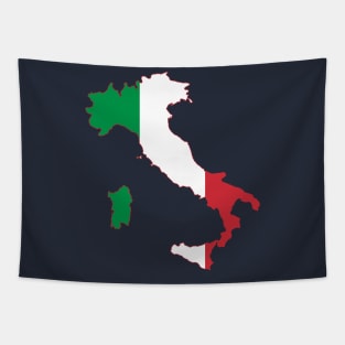 Italy Rugby Fan Bandiera d'Italia Flag Map Tapestry