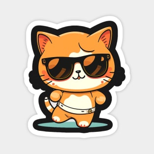 Cat wearing sunglasses Magnet