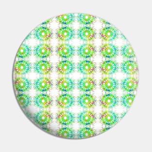 Abstract Green Circles Geometric Pattern Pin