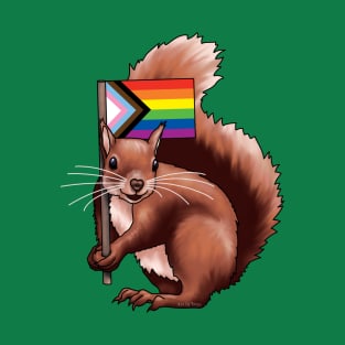 Squirrel with a Progress Pride Flag T-Shirt