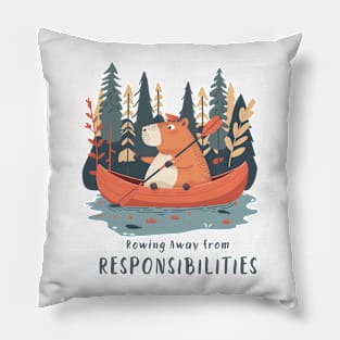 Rowing Away from Responsibilities Pillow