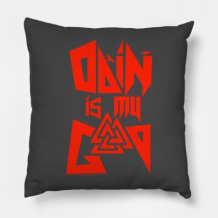 Odin is my God, Red Logo Pillow