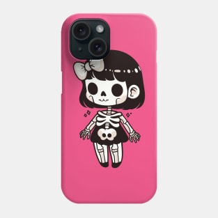 Cute Kawaii Skeleton Girl Costume | Cute Happy Halloween Skeleton Design Phone Case