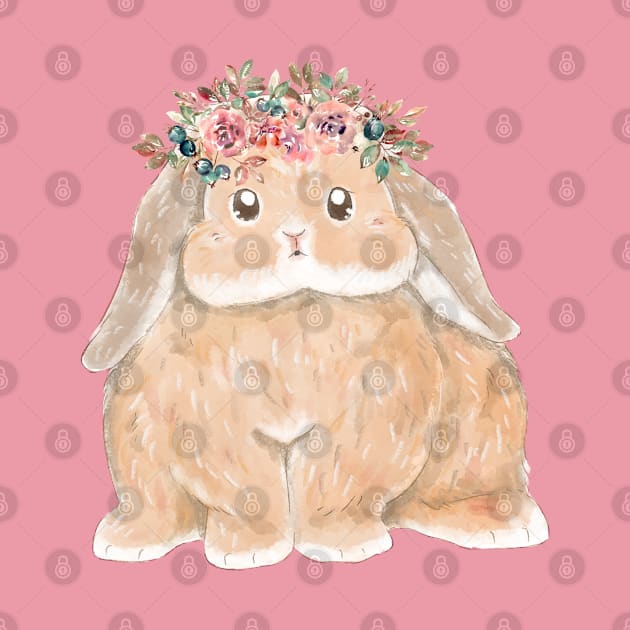 Rabbit and Flower Crown _ Bunniesmee by GambarGrace