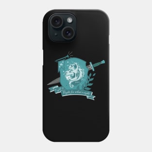 Dog crest, fight for what's right - Teal Phone Case