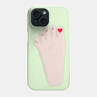 An adorable drawing of a baby's foot Phone Case