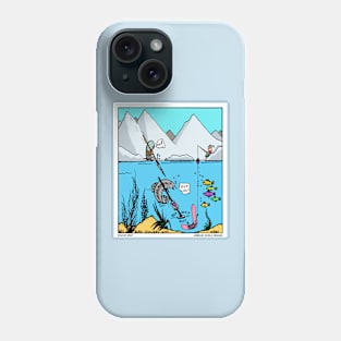 Fishing at the north pole Phone Case