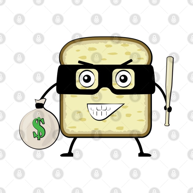 Bread Bandit - Funny Character Illustration by DesignWood Atelier