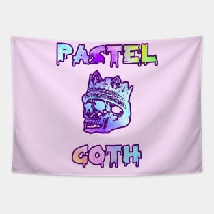 Witchy Pastel Goth Crowned Skull Tapestry