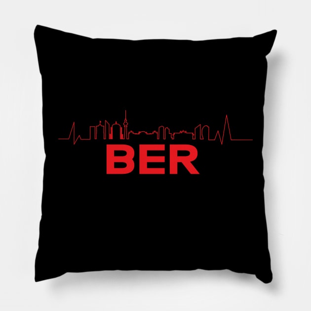 City Beats International Berlin Pillow by Bored Imagination Pop Art Absurdities 