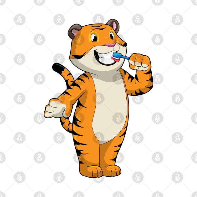 Tiger with Toothbrush by Markus Schnabel