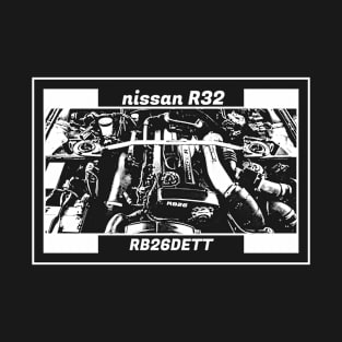 NISSAN SKYLINE GT-R R32 ENGINE (Black Version) T-Shirt