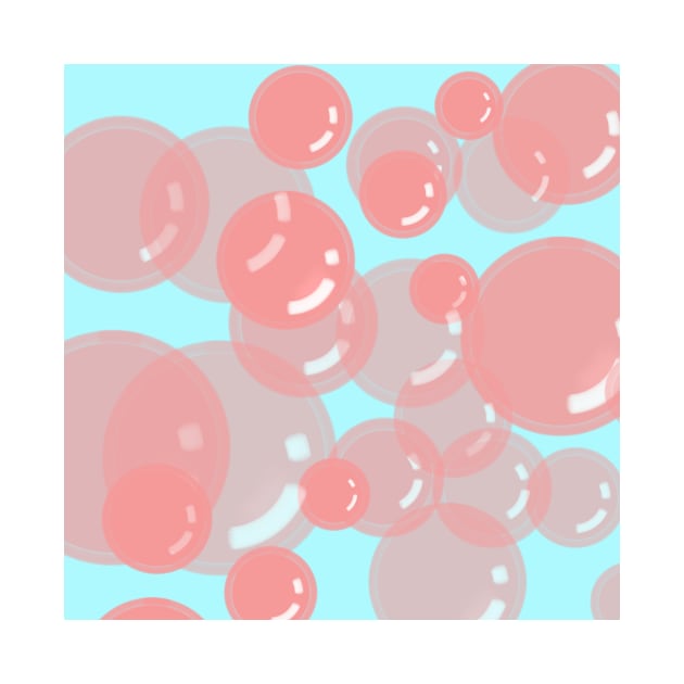 Pink Bubbles // Blue by Grafititee