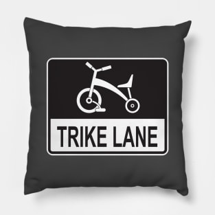 Trike (Tricycle) Lane Bike MUTCD Sign Hipster Design Pillow